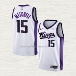 Camiseta Davion Mitchell NO 15 Sacramento Kings Association 2023-24 Blanco