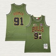 Camiseta Dennis Rodman NO 91 Chicago Bulls Mitchell & Ness 1997-98 Verde