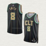 Camiseta Dennis Smith NO 8 Charlotte Hornets Ciudad 2022-23 Negro