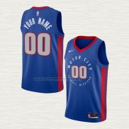 Camiseta Detroit Pistons Personalizada Ciudad 2020-21 Azul