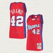 Camiseta Elton Brand NO 42 Los Angeles Clippers Mitchell & Ness 2000-01 Rojo