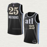 Camiseta Garrison Mathews NO 25 Atlanta Hawks Ciudad 2023-24 Negro