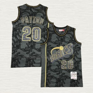 Camiseta Gary Payton NO 20 Seattle SuperSonics Retro Historic Negro