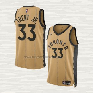 Camiseta Gary Trent JR. NO 33 Toronto Raptors Ciudad 2023-24 Oro