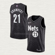 Camiseta Iman Shumpert NO 21 Brooklyn Nets Earned 2020-21 Negro