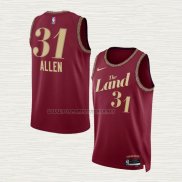 Camiseta Jarrett Allen NO 31 Cleveland Cavaliers Ciudad 2023-24 Rojo