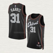 Camiseta Joe Harris NO 31 Detroit Pistons Ciudad 2023-24 Negro