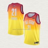 Camiseta Joel Embiid NO 21 Philadelphia 76ers All Star 2023 Naranja