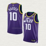 Camiseta Joey Hauser NO 10 Utah Jazz Classic 2023-24 Violeta