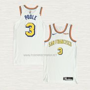 Camiseta Jordan Poole NO 3 Golden State Warriors Classic Autentico Blanco