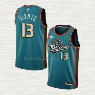 Camiseta Kelly Olynyk NO 13 Detroit Pistons Classic 2022-23 Verde