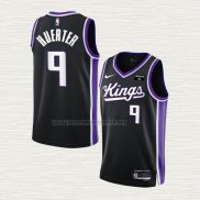 Camiseta Kevin Huerter NO 9 Sacramento Kings Icon 2023-24 Negro