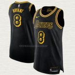 Camiseta Kobe Bryant NO 8 Los Angeles Lakers Black Mamba Autentico Negro