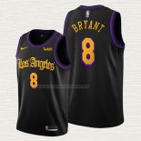 Camiseta Kobe Bryant NO 8 Los Angeles Lakers Ciudad 2019-20 Negro