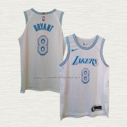 Camiseta Kobe Bryant NO 8 Los Angeles Lakers Ciudad Autentico 2020-21 Blanco