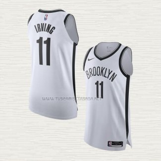 Camiseta Kyrie Irving NO 11 Brooklyn Nets Association Autentico Blanco