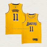 Camiseta Kyrie Irving NO 11 Los Angeles Lakers 75th Anniversary 2021-22 Amarillo