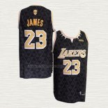 Camiseta Lebron James NO 23 Los Angeles Lakers Negro
