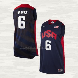 Camiseta Lebron James NO 6 USA 2012 Negro