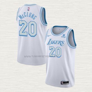 Camiseta Mac McClung NO 20 Los Angeles Lakers Ciudad 2021-22 Blanco