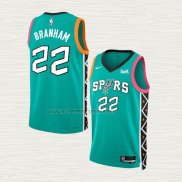 Camiseta Malaki Branham NO 22 San Antonio Spurs Ciudad 2022-23 Verde