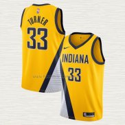 Camiseta Myles Turner NO 33 Indiana Pacers Statement Edition Amarillo