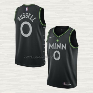 Camiseta NO 0 Minnesota Timberwolves Ciudad 2020-21 Negro D'angelo Russell