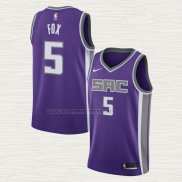 Camiseta NO 5 Sacramento Kings Icon Violeta De'Aaron Fox