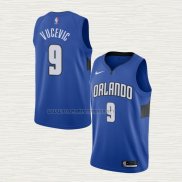 Camiseta Nikola Vucevic NO 9 Orlando Magic Statement Edition Azul