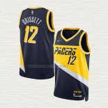 Camiseta Oshae Brissett NO 12 Indiana Pacers Ciudad 2021-22 Azul