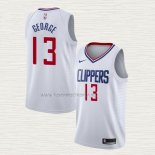 Camiseta Paul George NO 13 Los Angeles Clippers Association 2017-18 Blanco