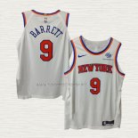 Camiseta RJ Barrett NO 9 New York Knicks Association Autentico Blanco
