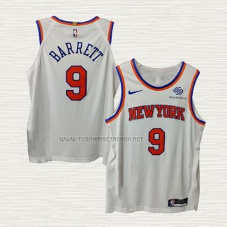 Camiseta RJ Barrett NO 9 New York Knicks Association Autentico Blanco