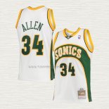 Camiseta Ray Allen NO 34 Seattle SuperSonics Mitchell & Ness 2006-07 Blanco