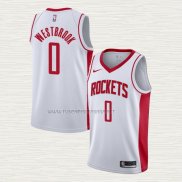 Camiseta Russell Westbrook NO 0 Houston Rockets Association Blanco