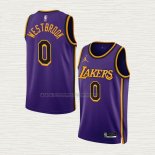 Camiseta Russell Westbrook NO 0 Los Angeles Lakers Statement 2022-23 Violeta