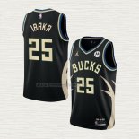 Camiseta Serge Ibaka NO 25 Milwaukee Bucks Statement 2022-23 Negro