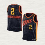 Camiseta Shai-Gilgeous Alexander NO 2 Nino Oklahoma City Thunder Ciudad 2023-24 Negro