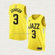 Camiseta Stanley Johnson NO 3 Utah Jazz Icon 2022-23 Amarillo