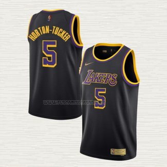 Camiseta Talen Horton-Tucker NO 5 Los Angeles Lakers Earned 2020-21 Negro