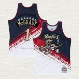 Camiseta Tracy Mcgrady NO 1 Toronto Raptors Mitchell & Ness Negro Rojo