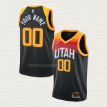 Camiseta Utah Jazz Personalizada Ciudad 2020-21 Negro