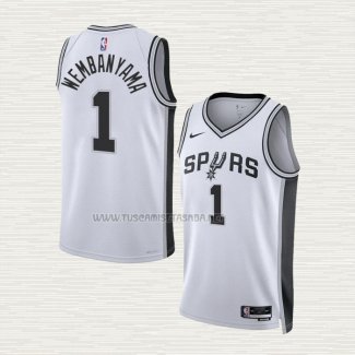 Camiseta Victor Wembanyama NO 1 San Antonio Spurs Association 2022-23 Blanco