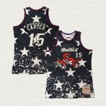 Camiseta Vince Carter NO 15 Toronto Raptors Mitchell & Ness Independence Day Negro