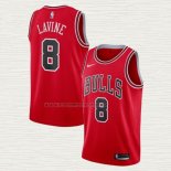 Camiseta Zach Lavine NO 8 Chicago Bulls Icon Rojo