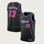 Camiseta Bam Adebayo NO 13 Miami Heat Ciudad 2018-19 Negro