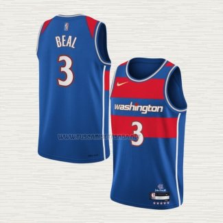 Camiseta Bradley Beal NO 3 Washington Wizards Ciudad 2021-22 Azul