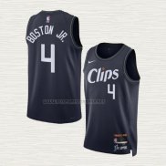 Camiseta Brandon Boston JR. NO 4 Los Angeles Clippers Ciudad 2023-24 Azul