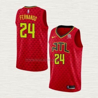 Camiseta Bruno Fernando NO 24 Atlanta Hawks Statement Rojo