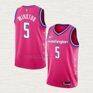 Camiseta Cassius Winston NO 5 Washington Wizards Ciudad 2022-23 Rosa